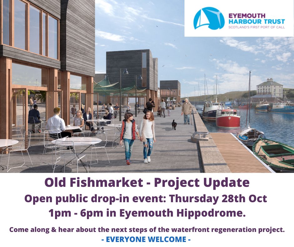 ⚓Old Fishmarket Project⚓ Open public drop-in event - project update: 📆 Thursday 28th October ⏰ 1pm - 6pm 📍 Eyemouth Hippodrome, Harbour Rd, Eyemouth || everyone welcome ||