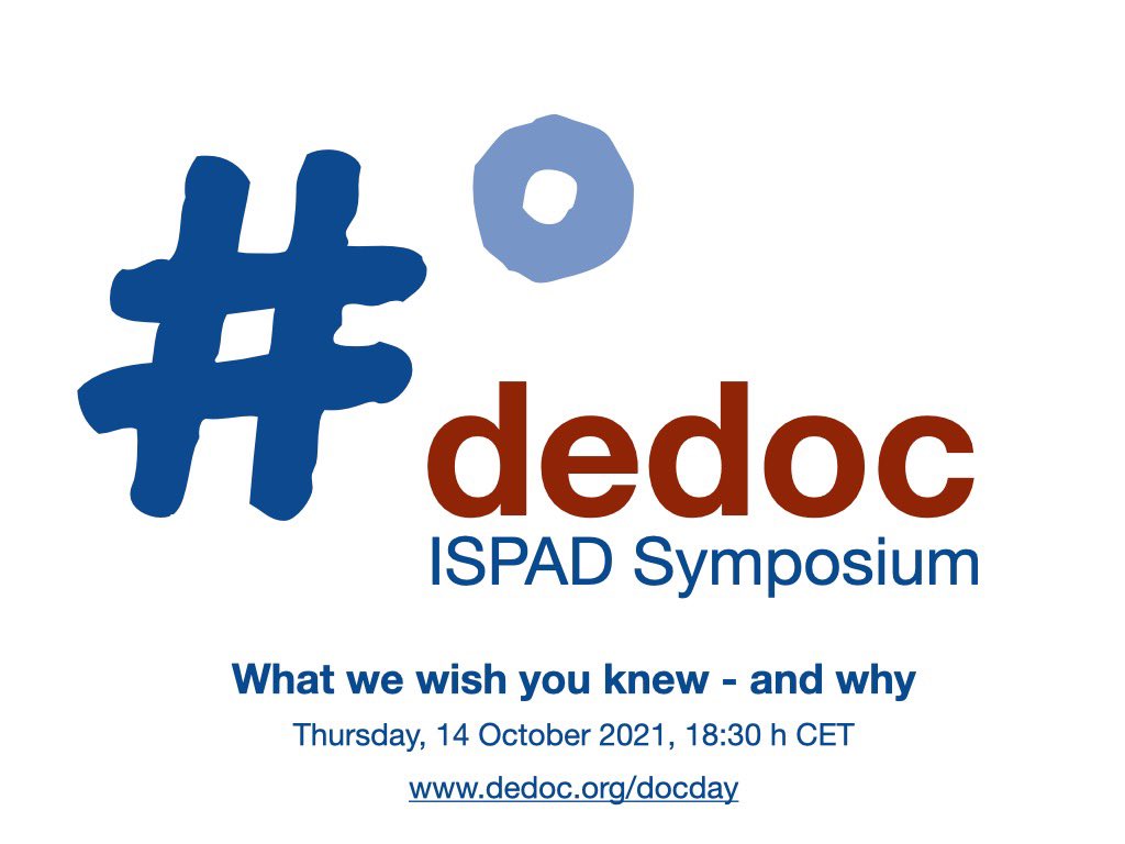What we wish you knew - and why”will be our first ever #dedoc symposium.  Join us at ISPAD, wheth... - #dedoc°