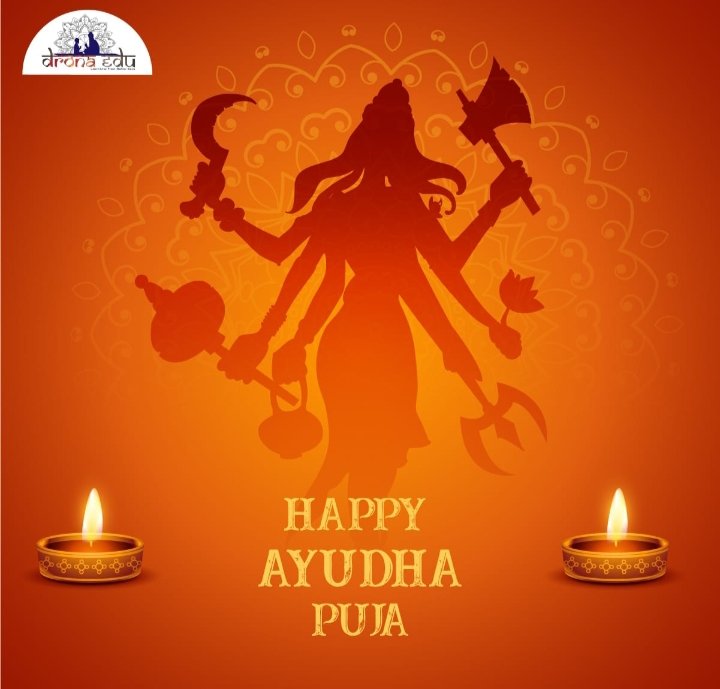 DronaEdu's tweet photo. Happy Ayudha Pooja  #festival 🎇✨
#AyudhaPooja 
#LearnLiveFromOnlineGuru #dronaedu https://t.co/J1KanGBfp3