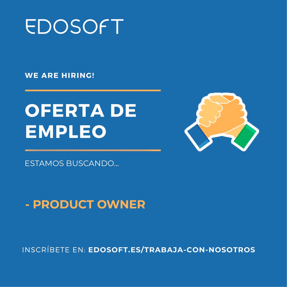 EdosoftFactory's tweet photo. ¡Vamos al lío! ⚠️
👉 Queremos incorporar a #Edosoft a un #ProductOwner, que tenga experiencia en dirección de equipos en el sector tecnológico y con conocimientos de desarrollo de software 💻.
🌐 Tienes todos los detalles en https://t.co/7aVNUWXEOL
#OfertaDeEmpleo https://t.co/Va138UcoqH