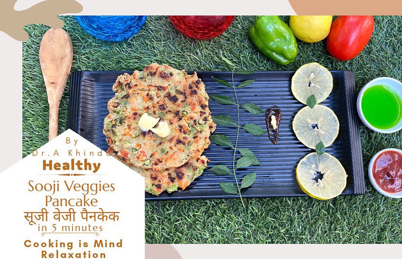 CookingisMindRz's tweet photo. https://t.co/XZHss0UUUf #5MinuteVegBreakfast - Recipe #Healthy - So much Yummy #Kidsspecial #Breakfastspecial #SoojiPrantha #Pancake By #DrAkhinda #Recipe_By_Dr_Khinda #SoojivegiesPancake https://t.co/XsoCgMN88J