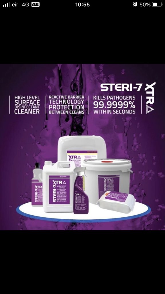 SentinelMedical's tweet image. #Steri7Xtra range! The most effective and highly tested disinfectant on the market. Get in touch today!

#steri7 #disinfectant #handwash #RBT