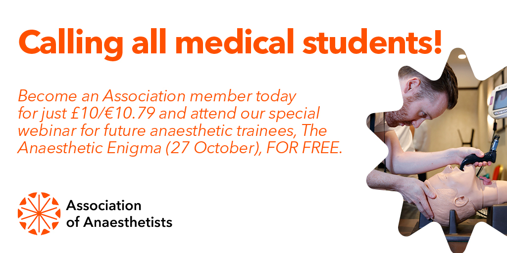 Assoc_Anaes's tweet photo. Book your place on the webinar: The Anaesthetic Enigma.

📆 Wednesday 27 October 2021 
⌚ 18:00 - 20:00 
👉 https://t.co/uFn1RZh5S8 https://t.co/VE7S423qWh