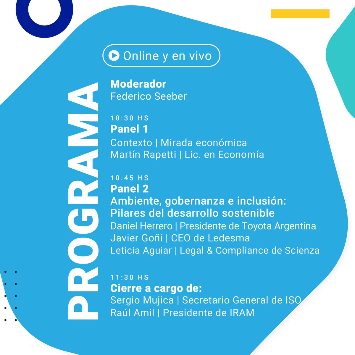 Hoy es el #DíaMundialDeLaNormalización y en IRAM reunimos a algunas de las personalidades más influyentes de la industria para debatir sobre el contexto pandémico, normas y futuro. 

📌 El 27 de octubre, participá de un encuentro único.

✏️ Inscribite👉bit.ly/3DCrrar
