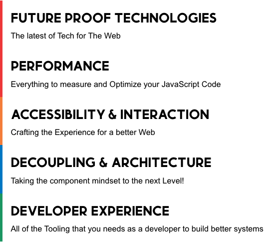 JSworldconf's tweet image. What will you and your team learn at 
jsworldconference.com? 

1⃣ #Accessibility &amp;amp; Interaction
2⃣ Decoupling &amp;amp; Architecture 
3⃣ Performance
4⃣ #Developer Experience 
5⃣ Future proof technologies

Level up with your team as #JavaScript Developer(s) and write better code!