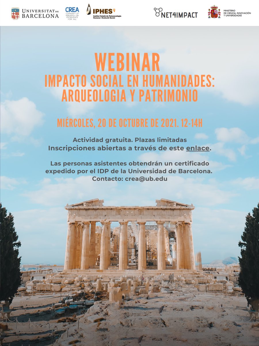 ICAC_cat's tweet photo. Amb la participació de l'#ICAC i el projecte #MonsObservans: recerca, patrimonialització i impacte social d'un jaciment excepcional a l'àrea metropolitana de Barcelona; amb Esther Rodrigo (@CAEMdepUAB) i @JosepMariaPalet (@GIAP_ICAC )
Inscripcions obertes!
https://t.co/99zNwj9RV4 https://t.co/bKyJMjNFEX