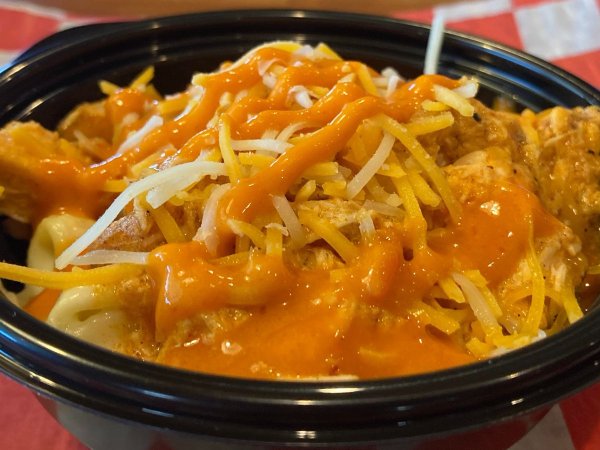 Today we have the delicious Buffalo Chicken Mac as the Daily Delectable. This dish is layered just like our famous Gabby Mac; white cheddar mac and buffalo chicken topped with shredded cheese and drizzled with our house made buffalo sauce. We also have Peach &amp; Apple cobbler!