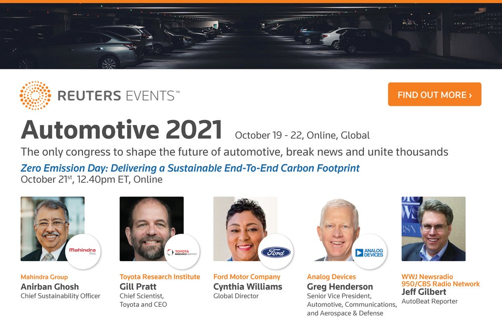 ADI_News's tweet photo. Join ADI during @Reuters' Automotive Summit to learn what steps the #automotive industry must take to create a truly sustainable end-to-end carbon footprint for all #electricvehicles.
Register today! https://t.co/Da7BIGcf3M
#ReutersEventsAutomotive #EVs https://t.co/hp3hUJnCdM
