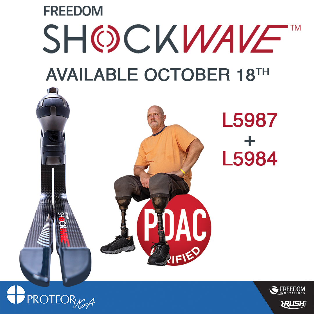 IN just a few short days the Freedom ShockWave™ arrives!  Classic Freedom foot design. Vertical Shock. Axial Rotation. PDAC Verified L5987 + L8984. 

More at freedomshockwave.com

#FreedomInnovations #ShockWave #WeAreProteor