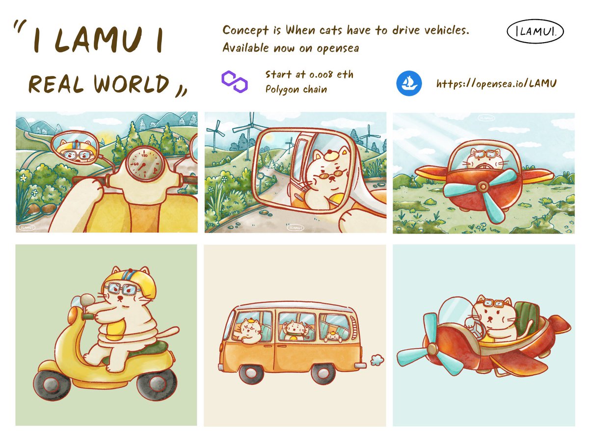moremorr_bake's tweet photo. New drop🍀 on polygon chain
When cats have to drive vehicles! 🐱

Check it on opensea https://t.co/hUgsQKKllc
Start 0.008 eth 💜
น้องฝึกขับรถมาแล้ว ดรอปน้องเพิ่ม3ภาพค่า 👀😍

#NFTs #NFTTHAILAND #nftcollectors #Polygon #polygonNFT #polygonchain #NFTCommunity #NFTdrop https://t.co/5CPuRhwE8c