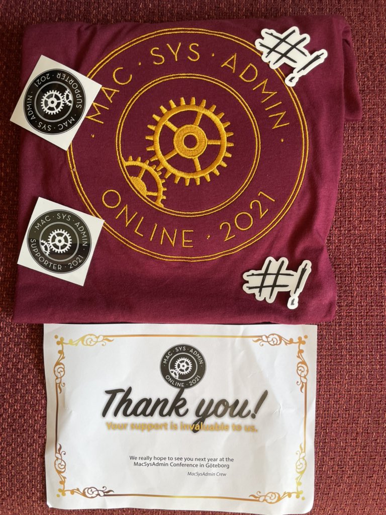 theevilbit's tweet image. New T-shirt just dropped. And the package had real stamps! Wow! #macsysadmin