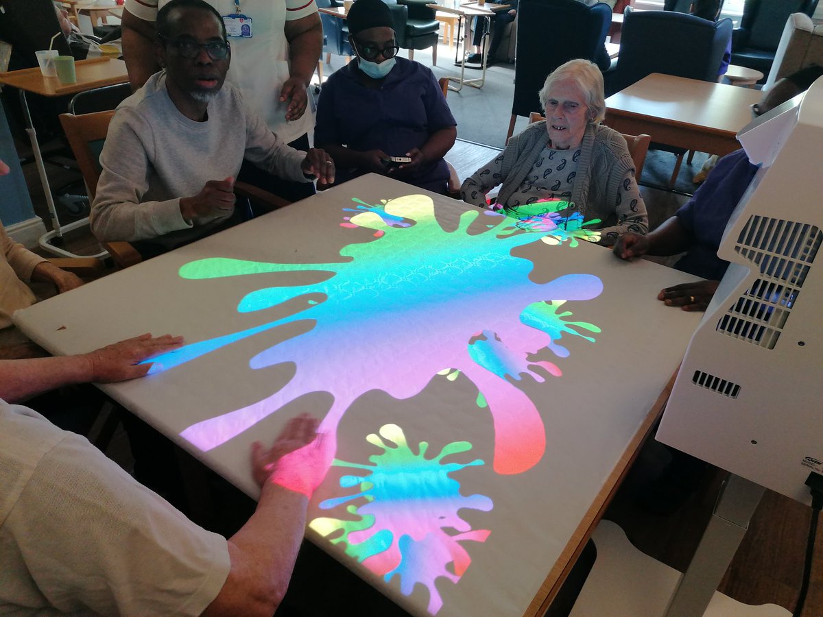 AnneCentre's tweet photo. Our residents are having great fun playing with Omi our interactive friend ,over an hour and they were still up for more. @AnneCentre @ForestHealthLtd @AmandaScott50 @JonesDRussell @patrick_gonsaro @OomphWellness https://t.co/deI4zYrmeR