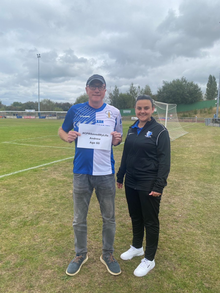 Football official Andrew collapsed at a match in August. Shannon saved his life by doing CPR and using a defibrillator.

Andrew said “It’s so important that people know what to do when someone suffers a cardiac arrest &amp; I'm living proof of that."

#CPRSavedMyLife #RestartaHeart