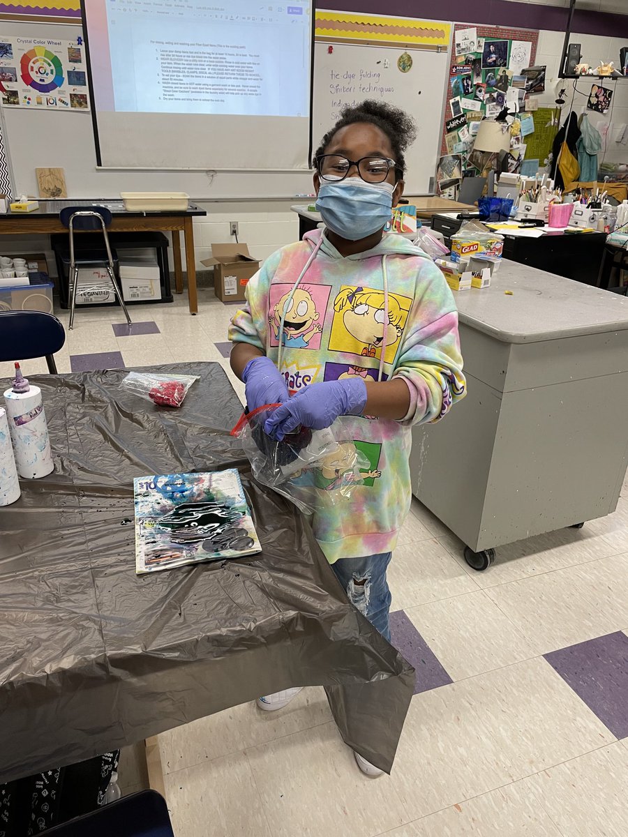 CreteEagles's tweet photo. Tie Dye Day in Art!  Can’t wait to rock my new shirt!  #fireupgoeagles ⁦@CreteEagles⁩ ⁦@BMSeagles49426⁩ https://t.co/5JZ6GaJmes