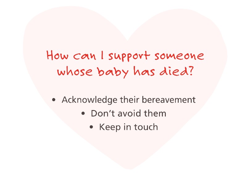 When a baby dies during pregnancy, around the time of birth, or in infancy, family, friends and colleagues may feel anxious about what to say or do to be supportive. Visit our website for more guidance on how you can support someone whose baby has died. ow.ly/cevx50GroNV