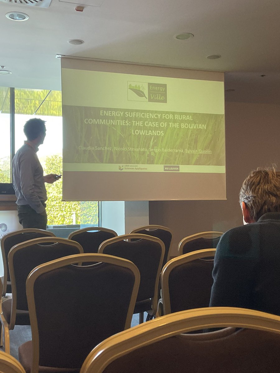 GStuuuu's tweet photo. Prof. Sylvain Quoilin giving insightful presentation on work done for the generation of demand curves for the Bolivian case study. Bottom-up approach is used with the #stochastic modeling of the energy demand. #sdewes #sdewes #sdewes https://t.co/TglkYePTjn