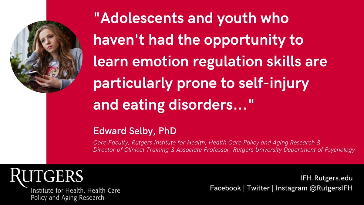rutgersifh's tweet image. IFH core faculty + assoc. prof. @rutgers_psych, Dr. Edward Selby @edward_selby, talks about factors contributing to prevalence of self-harm + suicidal behaviors + importance of helping youth learn how to cope with stress in healthy ways.

#mentalhealth #stopselfharm