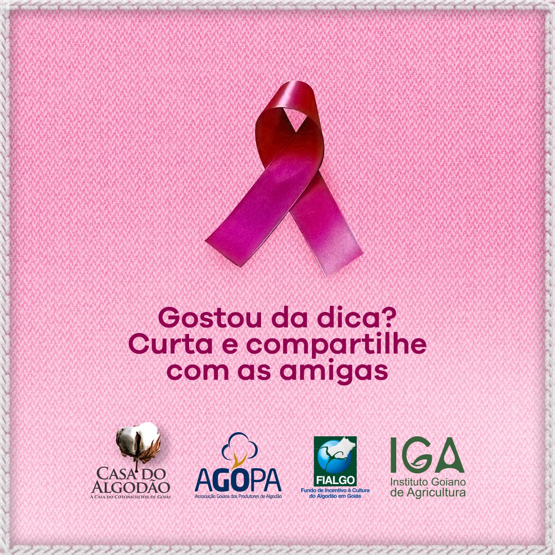 agopaalgodao's tweet photo. Outubro Rosa é uma campanha que tem apoio da Agopa. Faça parte desta iniciativa.
#outubrorosa #cancerdemama #saude #examedetoque #mamografia #cuidado #algodao #goias #Agopa https://t.co/t4QJA0tpBJ