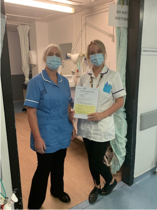 BHTSLT's tweet photo. Training is an important part of our @BHTSLT role. @FoxwellRhiann is going through the swallow screen protocol with one of our stroke nurses fromt the CSRU @BucksHealthcare.  Did you know every patient suspected of having a stroke has their swallow screened?  #AHPsDay #stroke https://t.co/tImvAda70t