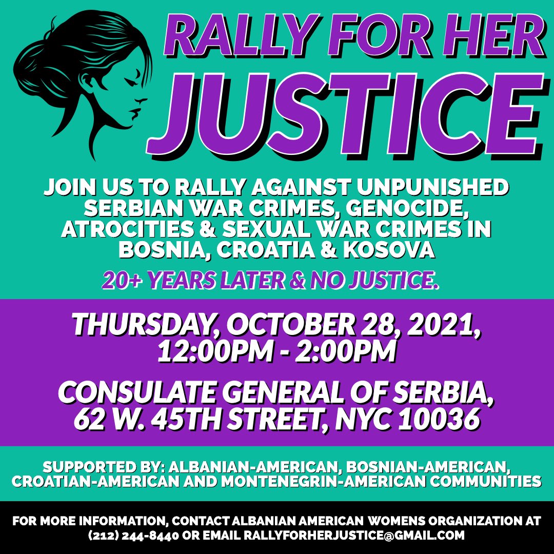 rallyforher's tweet photo. 20 Years Later and No Justice for the Unpunished Serbian War Crimes #Bosnia #Croatia #Kosova Join the Rally for her Justice! https://t.co/zFh2TYkn1n