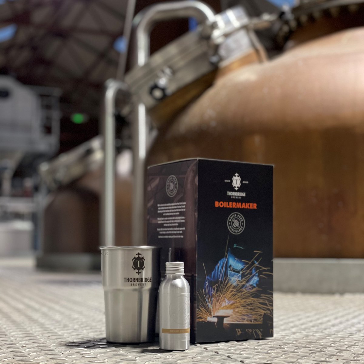 Boilermakers are back! 

This collaboration with <a href="/thornbridge/">Thornbridge Brewery</a> is a #whisky and #beer set including with a stainless steel engraved cup and a shot glass. We donate £1 to the <a href="/DerbyMRT/">Derby Mountain Rescue Team</a> from every sale. 

Limited numbers available! 

bit.ly/3AHfTAH