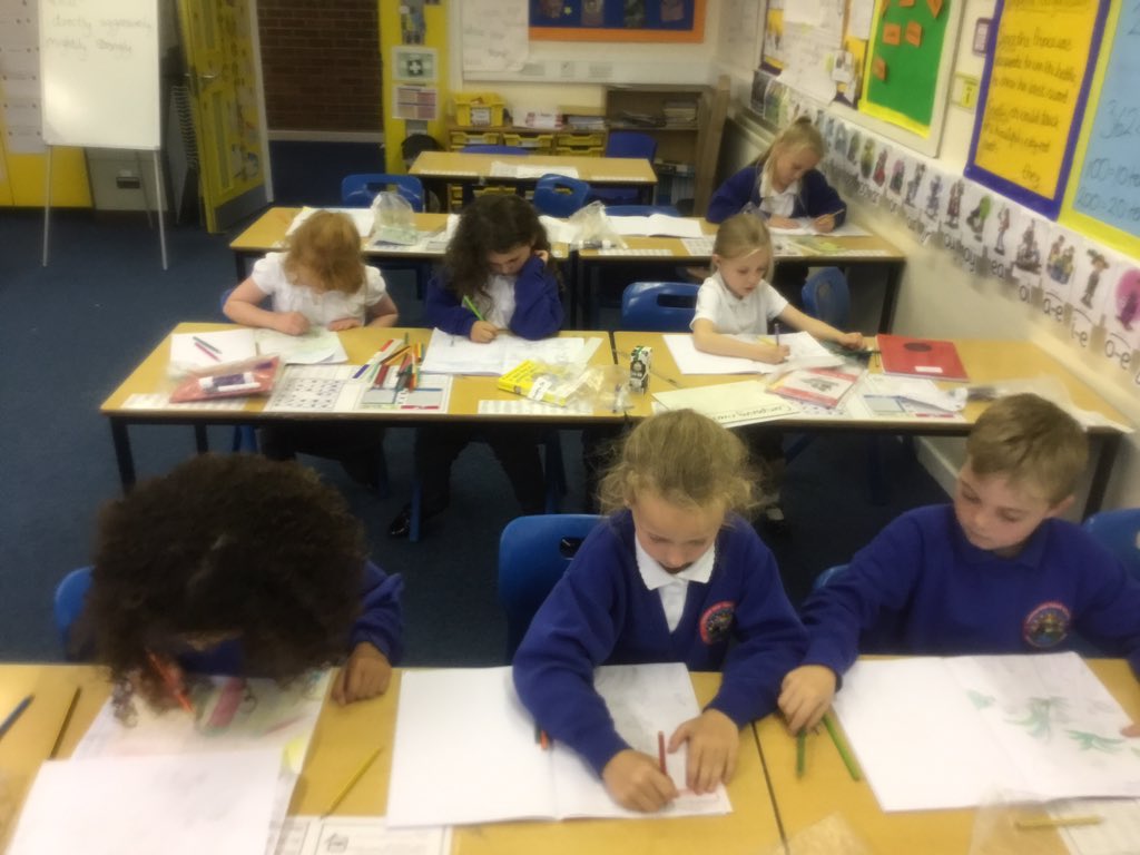 Hadrian_Park's tweet photo. We have really enjoyed drawing our own landscapes inspired by Henri Rousseau in Art today in3A. #HPPS3AMajesticMeerkats #HPPSArt https://t.co/i8884SQoOF