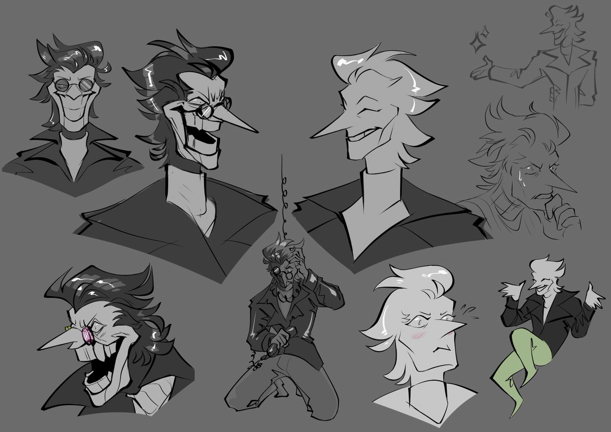 Some sketches, probably won't finish them #deltarune #spamton