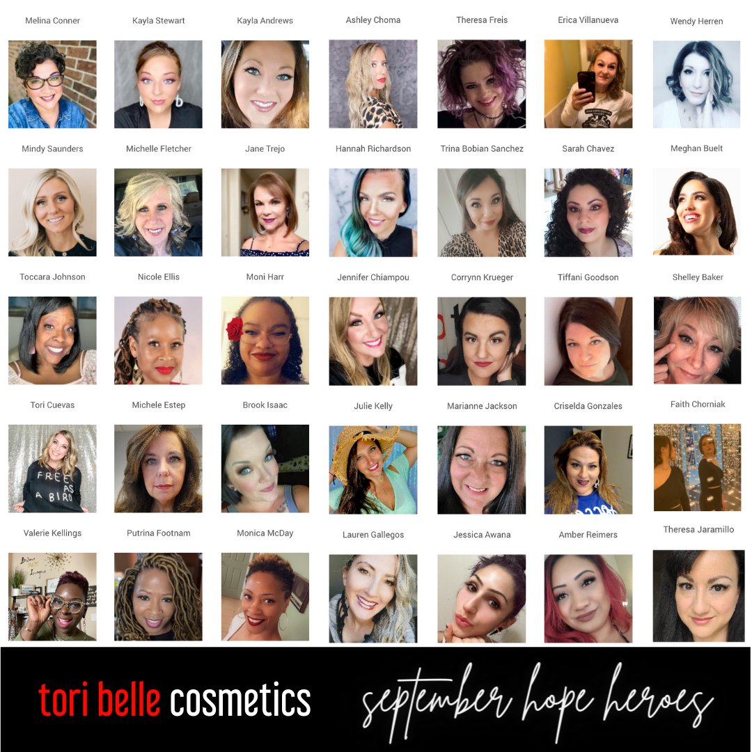 We'd like to give huge a shoutout to Tori Belle's September #HopeHeroes! Thank you for going above and beyond-- you ROCK! 

#toribellecosmetics #toribelle #YouROCK