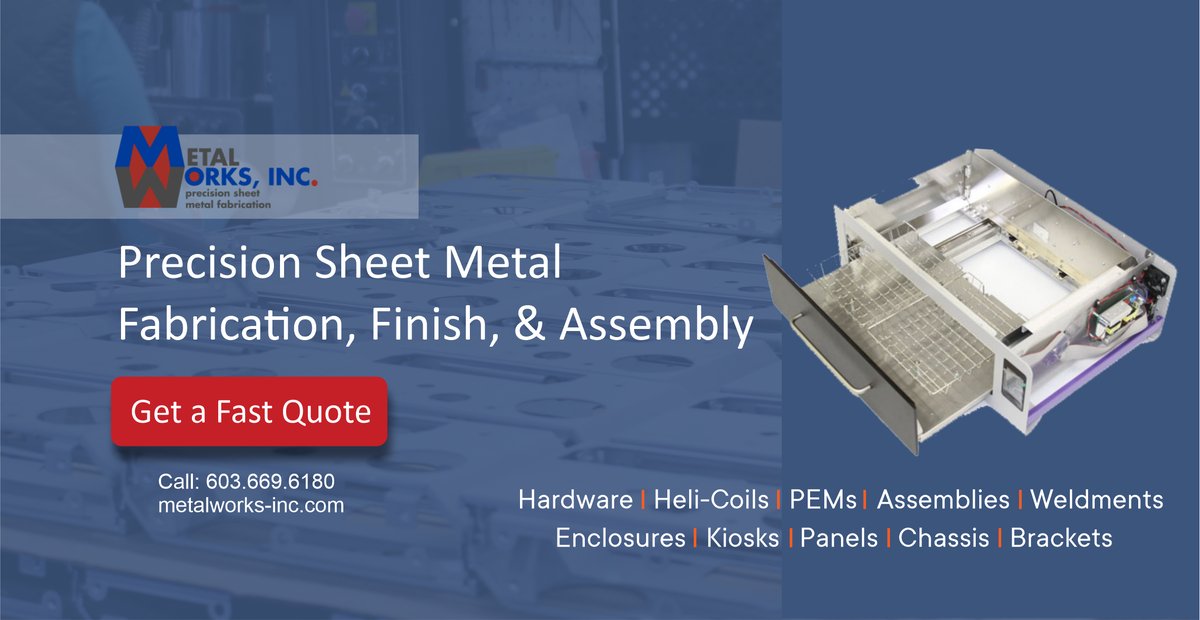 MetalWorksNH's tweet image. Design innovation meets production innovation! Sheet metal parts and assemblies in 1-3 days. Rapid prototypes done right. metalworks-inc.com