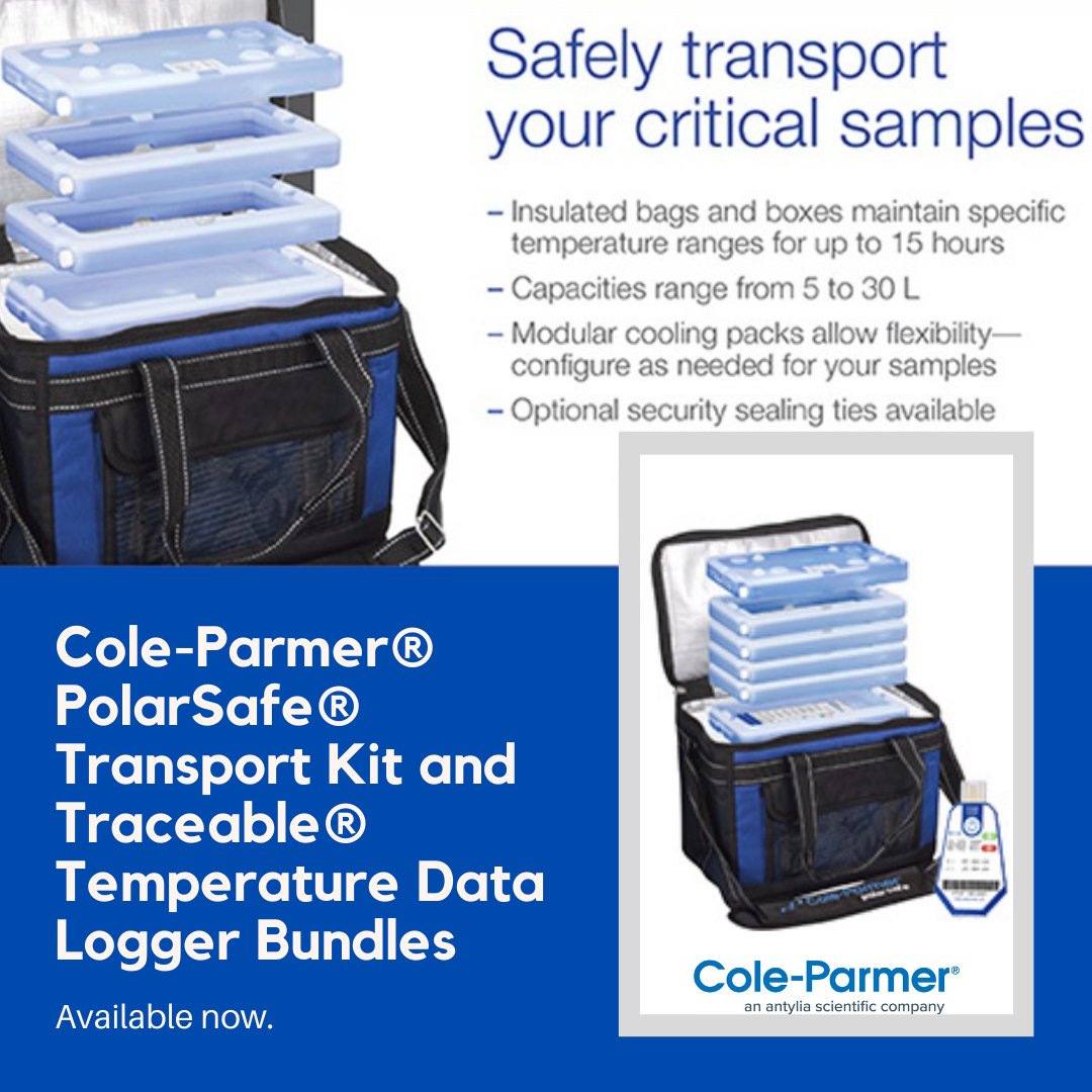 Shop our Cole-Parmer® PolarSafe® Transport Kit and Traceable® Temperature Data Logger Bundles here: bit.ly/3lZO8hm

#AntyliaScientific #ColeParmer #Transportation #SampleSmarter
