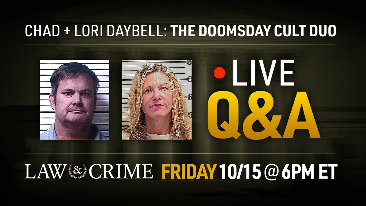 cathyrusson's tweet photo. Friday night at 6pm ET we're taking your questions LIVE on YouTube & Facebook. @jessecordweber and I will breakdown the large document dump we received from Chandler PD last week, show you some of the interviews and answer your questions about the Doomsday Cult Duo! https://t.co/0OsSXCUdw9