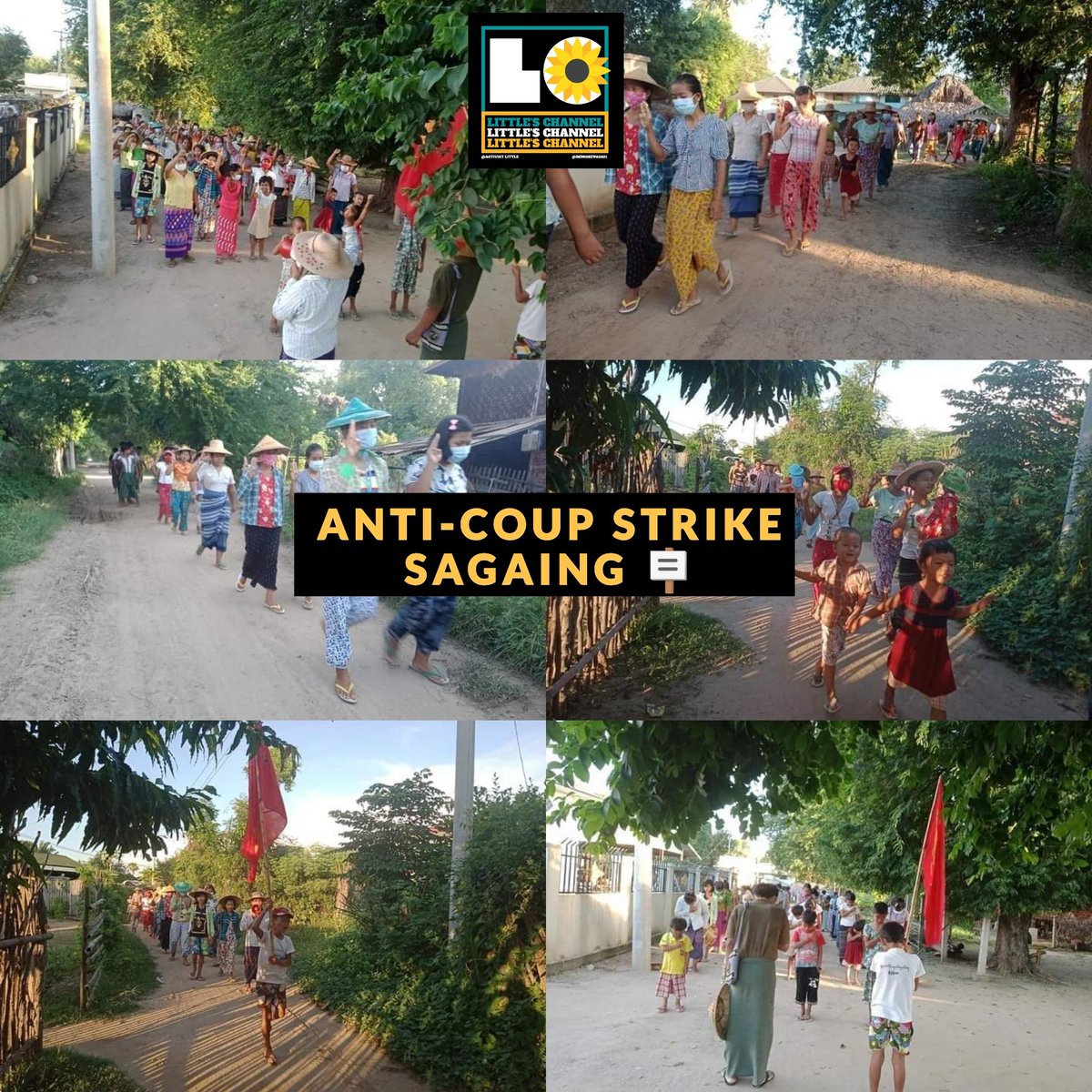 Anti-coup strike: Sagaing's Yinmabin. 🪧  #Oct14Coup #AcceptNUG_RejectMilitary #WhatsHappeningInMyanmar