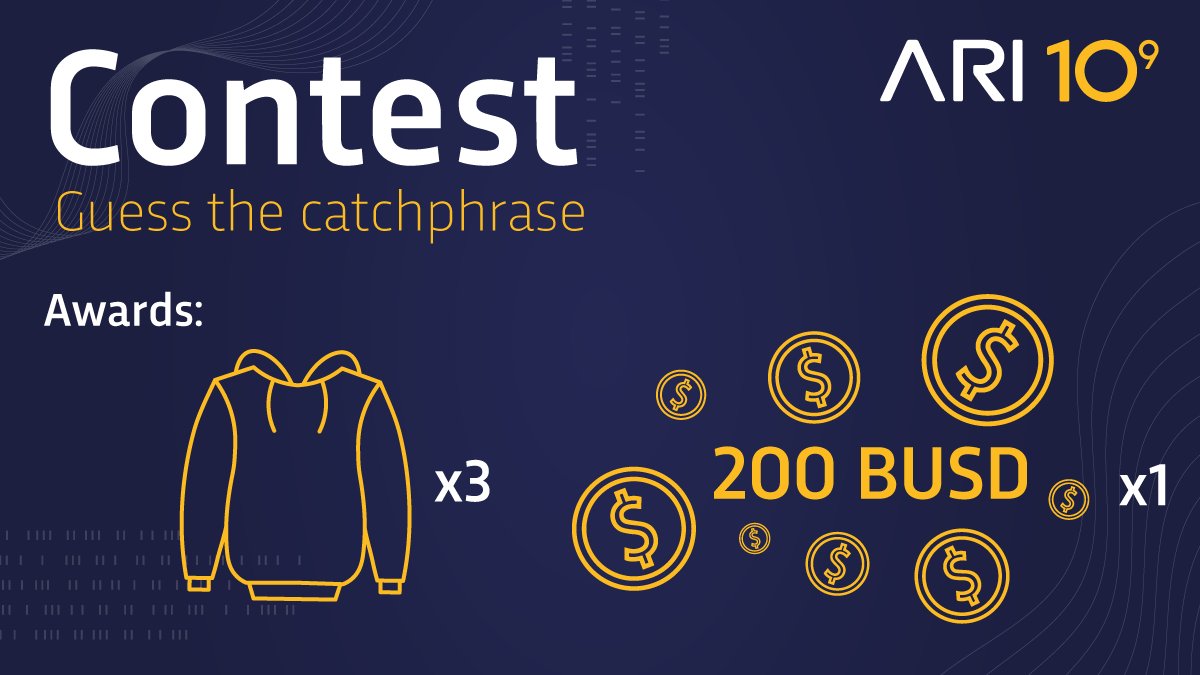 🔥Guess our catchphrase and win 200 BUSD or one of three hoodies from #Ari10!🔥

👉 Finish the following sentence "We don't mind if crypto..." and type it in the comments below
👉 Follow us on Twitter
👉 Retweet this post

First come, first served!😉

Good luck!

#cryptocurrency