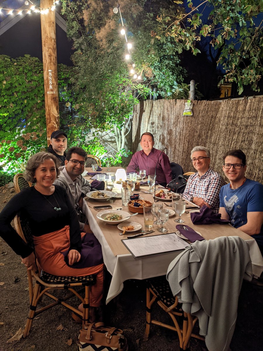 The #Buffaloweather has been lovely - perfect for the #pathfellows and faculty to enjoy a nice night out.  (See? It doesn't always snow!) Cheers! 🌛🍂🍻🔬😁