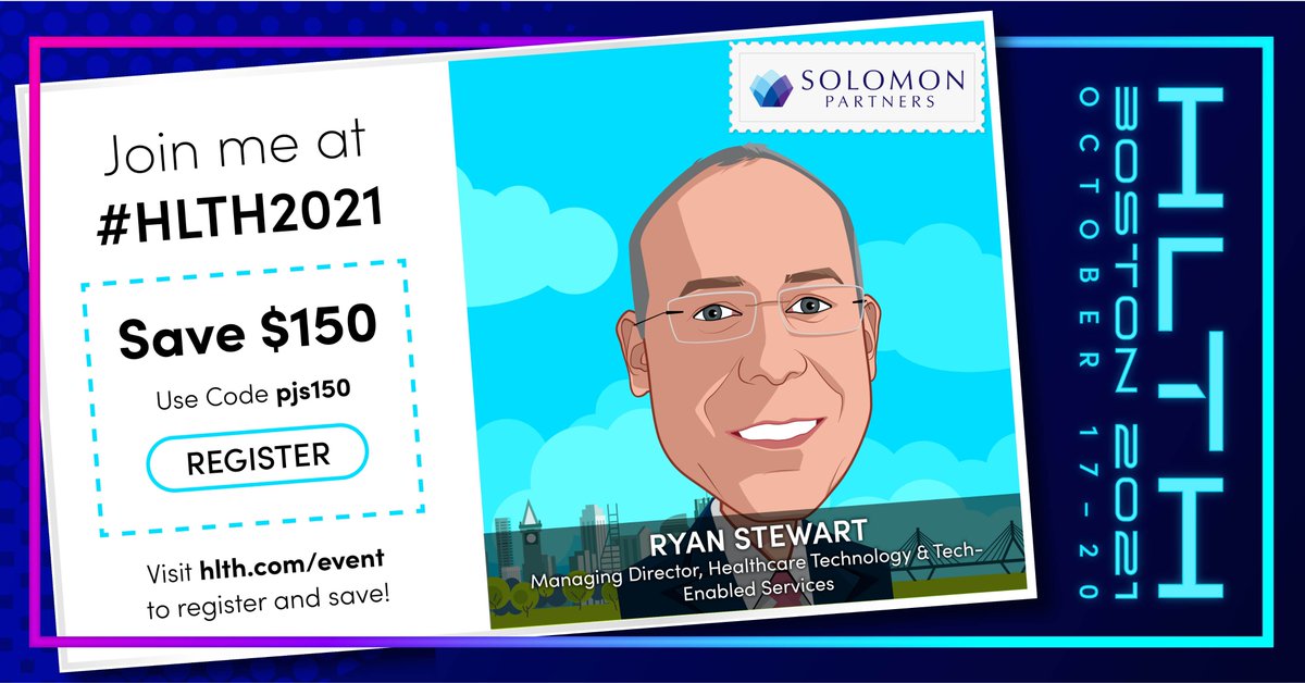 Register for the <a href="/HLTHEVENT/">HLTH</a> to hear MD &amp; Head of #Healthcare #Technology &amp; Tech-Enabled Services <a href="/RStewart_HCTECH/">Ryan Stewart</a> moderate a #panel w/@verilylifesci's <a href="/vivianleemd/">Vivian S. Lee, MD</a>, <a href="/uberhealth/">Uber Health</a> &amp; <a href="/Highmark/">Highmark 923</a> on Monday, October 18th, at 2:50pm EST in Boston. hlth.com/event/speakers…  #conference