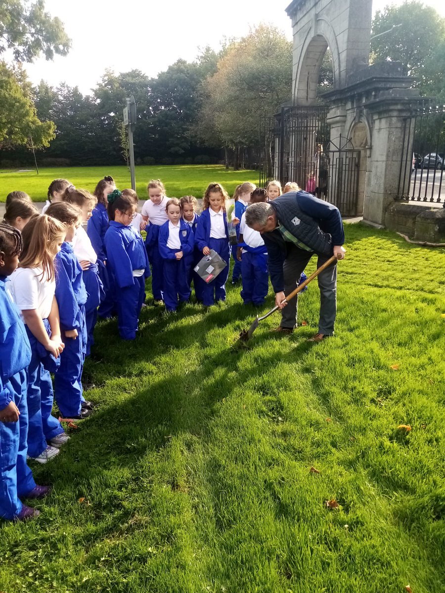 stpatricksgnslk's tweet photo. Mr. O'Gorman &amp; 2nd class planted a cherry tree today in O’BrienPark on #ClareStreet. Looking forward to seeing it grow with us. Our thanks to @TreeCouncil for donating our tree. @LimerickCouncil #biodiversity https://t.co/OuRwzWSvic