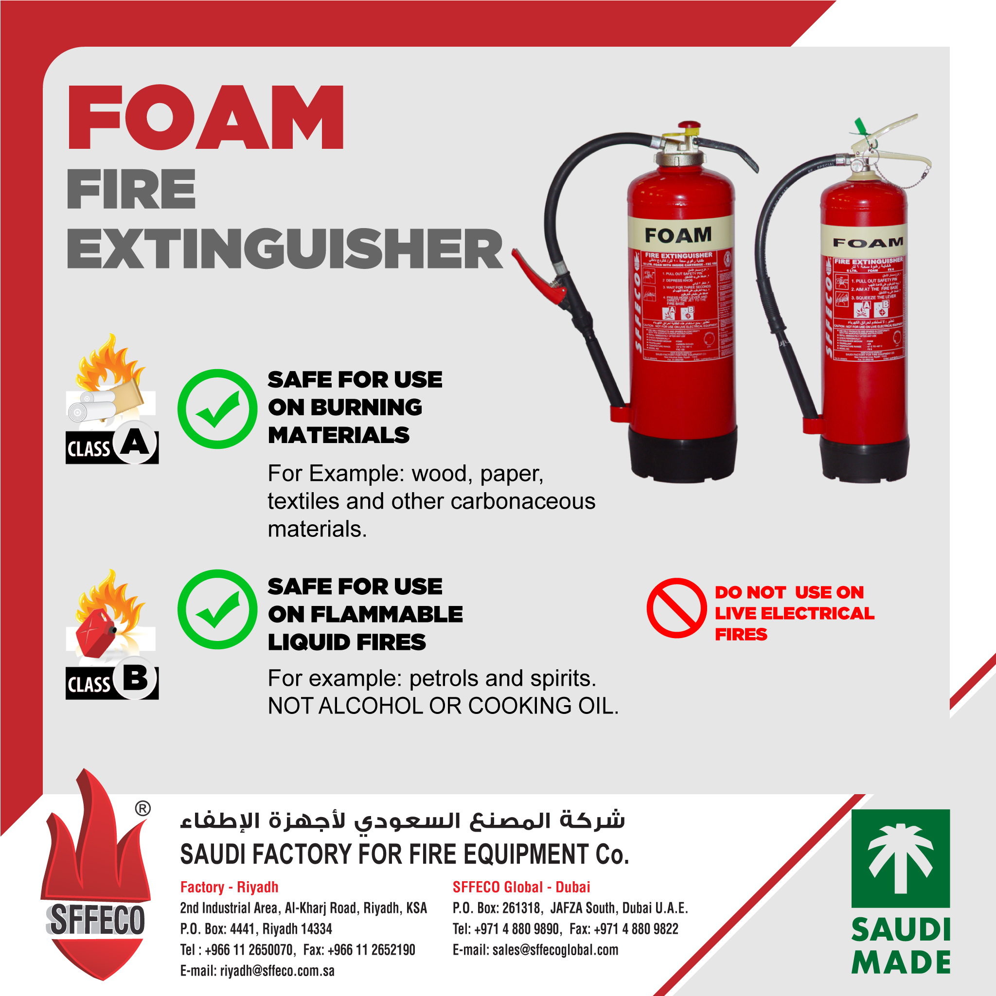 Foam fire extinguisher sale uses