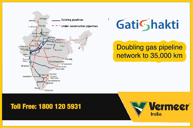 IndiaVermeer's tweet photo. As a supplier of the world's best #horizontaldirectionaldrilling, we pledge our support to #PMGatiShakti. Together we will work to achieve the target to double the gas pipeline to 35,000 km. 
@GatiShakti @PMOIndia @gailindia 

#PMGatiShakti #gas #pipeline https://t.co/iIU7E9kLL4