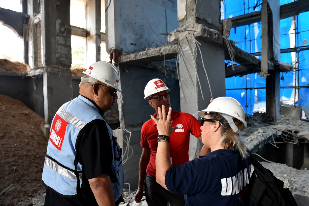 UNMAS's tweet photo. In Palestine, UNMAS Geneva Chief &amp; Global Coordinator of the @ProtectionClust MA AoR, Bruno Donat joined the UNMAS Palestine Chief Bridget Forster on site visits where UNMAS sent its Rubble Removal RA team also supporting @UNDP More info: https://t.co/aHuxTU7Dp0 
📸Shareef Sarhan https://t.co/yrB7aZiRMQ