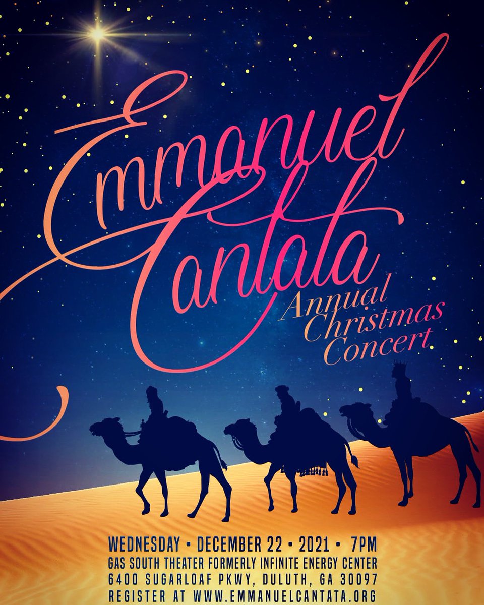 davejgrant's tweet photo. Emmanuel Christmas Cantata 2021!!!
-
We are back at the Gas South Theatre on Wednesday, December 22 @ 7pm.
-
Get your tickets now at https://t.co/X3dYXEYaLI. Link in my profile.
-
COVID restrictions apply.
-
#emmanuelcantata2021 #emmanuelchristmascantata2021 #emmanuel2021 https://t.co/kBtFBrImgG