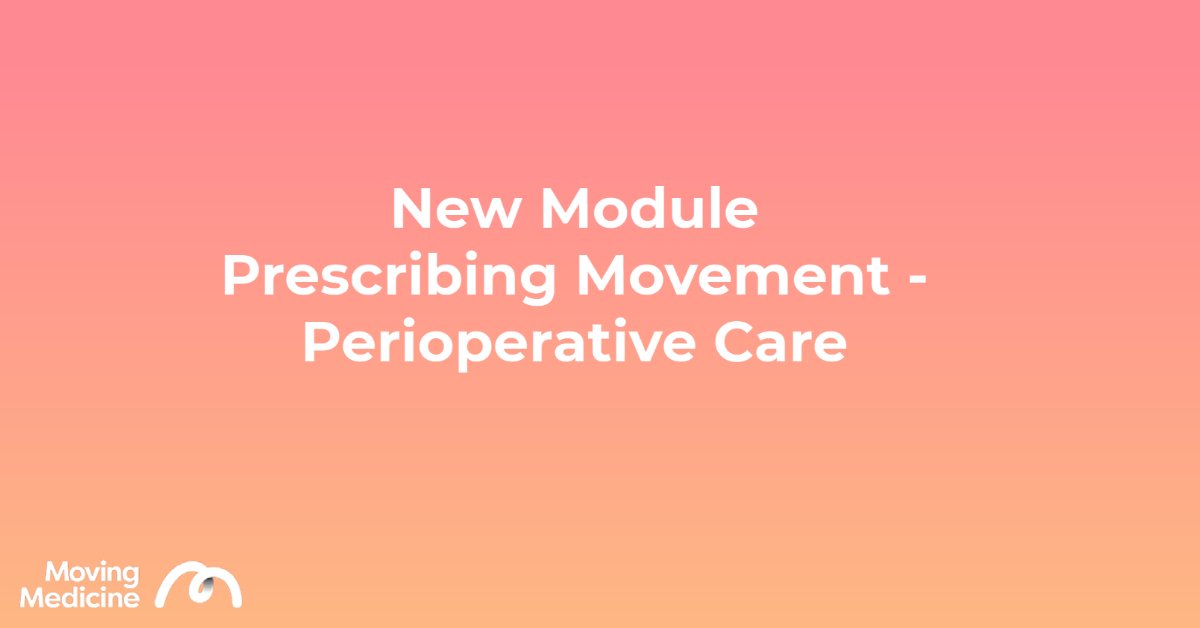 It's here!  Prescribing Movement for Perioperative Care movingmedicine.ac.uk/consultation-g… #Perioperativecare #MovingMedicine #PhysicalActivity