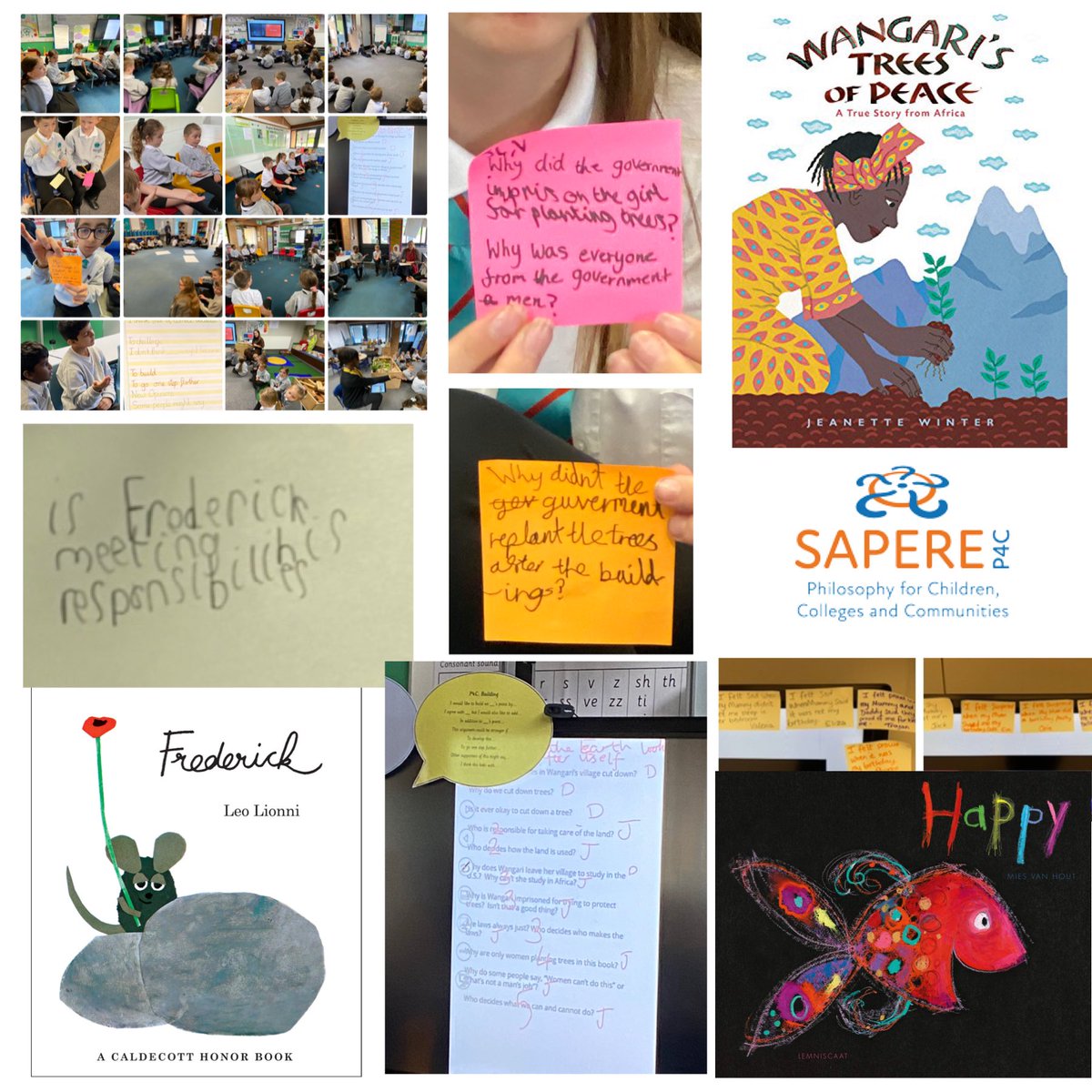 BriarHillSch's tweet photo. An afternoon of philosophical enquiry in EYFS, KS1 and KS2 @SAPERE_P4C Rooms full of thoughtful spaces, building supportive and challenging communities; questioning and collaboration echoed throughout the whole school #briarhillbuzz #thoughfulthinking #4Cs #P4C @Dret_Enrichment https://t.co/6c0eeMihGe