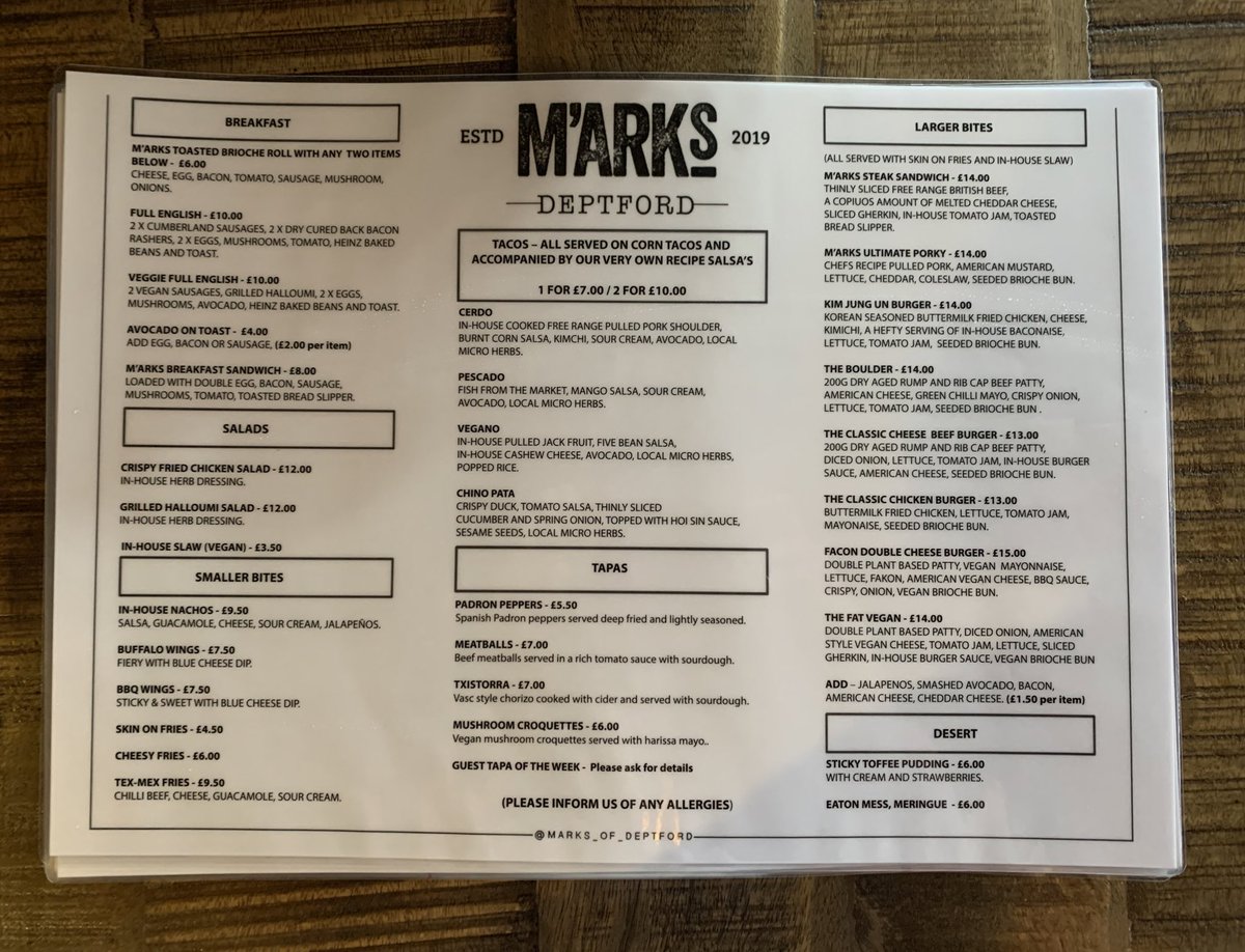 marks_of_se8's tweet photo. Some new additions to the menu 🍽    #Deptford #bar https://t.co/eqNdBq5jhu