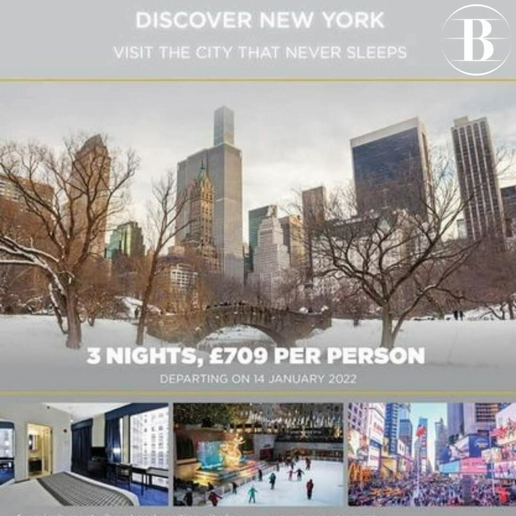 ❄️Winter Getaway ❄️
There is nothing quite like New York🗽 in the winter. 

✈️ Flights from London Heathrow
🏨 3 nights staying at the Dylan Hotel, near to Grand Central Station 
🌃 Includes a hop on-hop off city tour 
📅Departing 14th January 2022 - Fro… instagr.am/p/CVAyrc-gqE7/