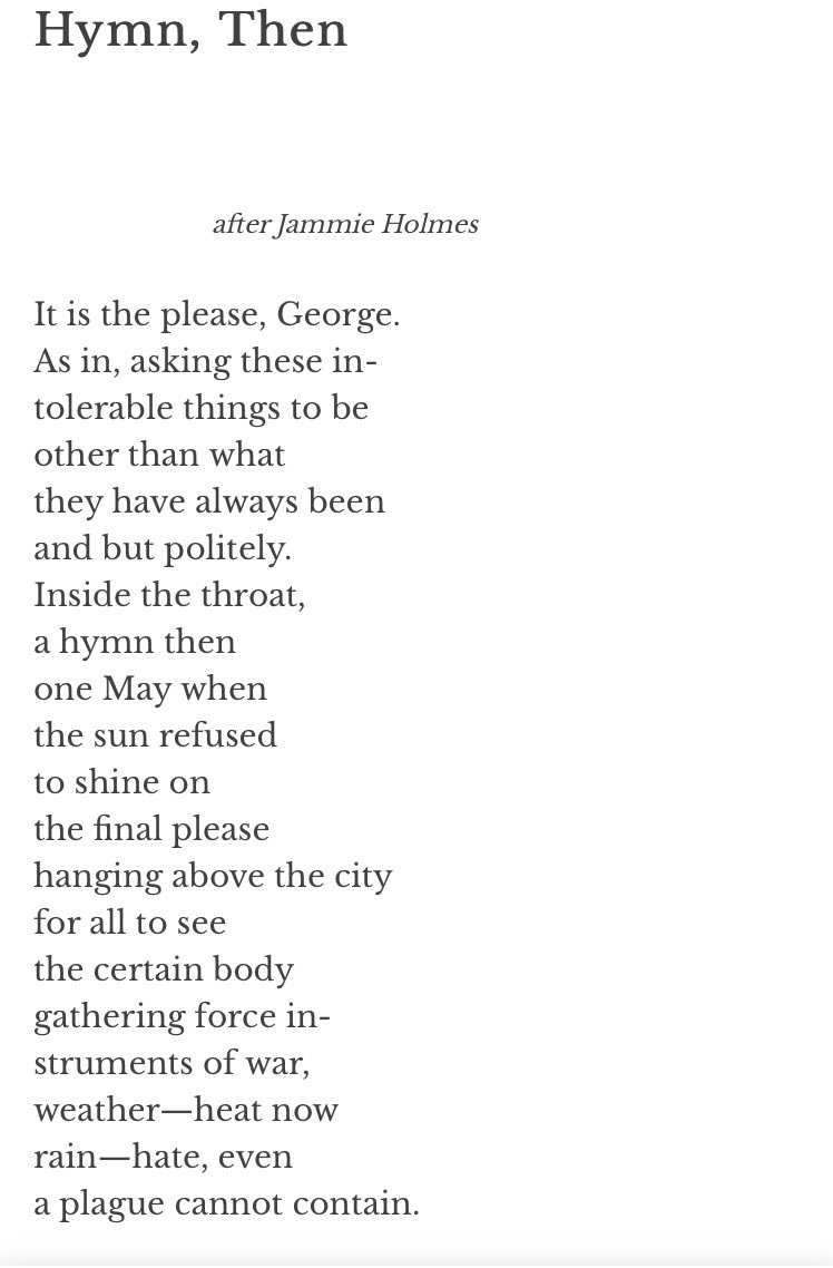 G_U_E_Z's tweet photo. with very much gratitude and admiration for the work of @jammielholmes whose aerial demonstrations appeared all over the US after George Floyd’s murder, I began working on this poem

TY to the one and only @pat_err for including it in this stunning issue @scoresjournal https://t.co/Yl17tYjx3c