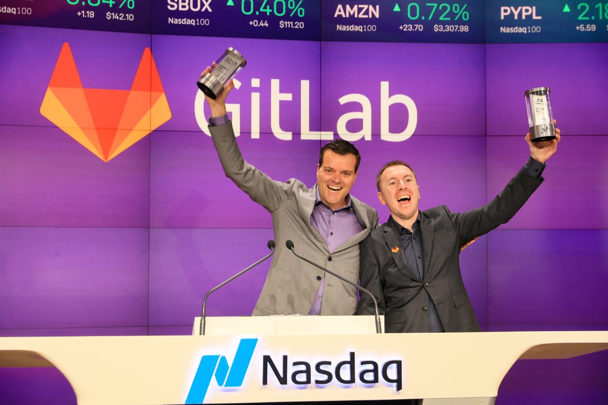 NasdaqExchange's tweet photo. 🦊 Iterate faster, innovate together with @gitlab.  

$GTLB is a complete DevOps platform, delivered as a single application, fundamentally changing the way Development, Security, and Ops teams collaborate and build software. #EveryoneCanContribute https://t.co/gn8RysR4fE