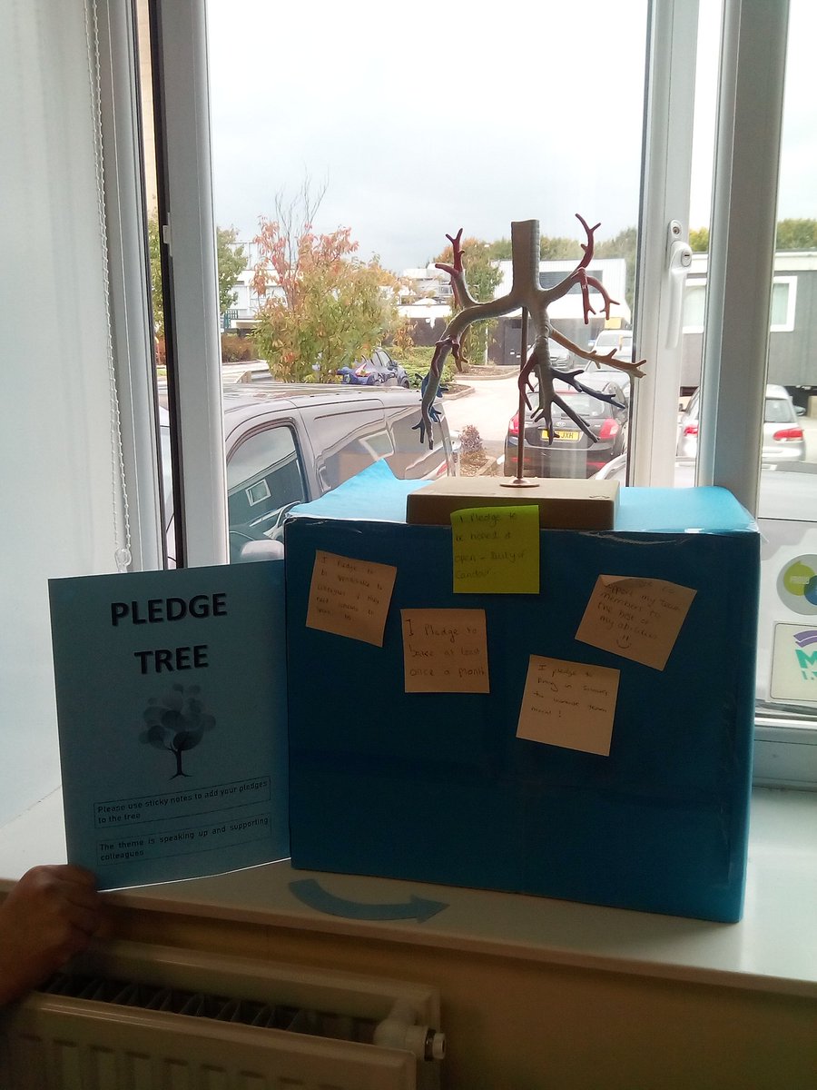 Raising awareness of Freedom to Speak up in a topical way...the Medical Physio team <a href="/barnshospital/">Barnsley Hospital</a> have their own 'bronchial' pledge tree! 😃
<a href="/BarnsleyFTSUG/">Barnsley Freedom to Speak Up Guardian</a> 
<a href="/AhpsBarnsley/">Barnsley Hospital AHPs 💙</a> 
<a href="/MPhysioBHNFT/">Medical Physio BHNFT</a>