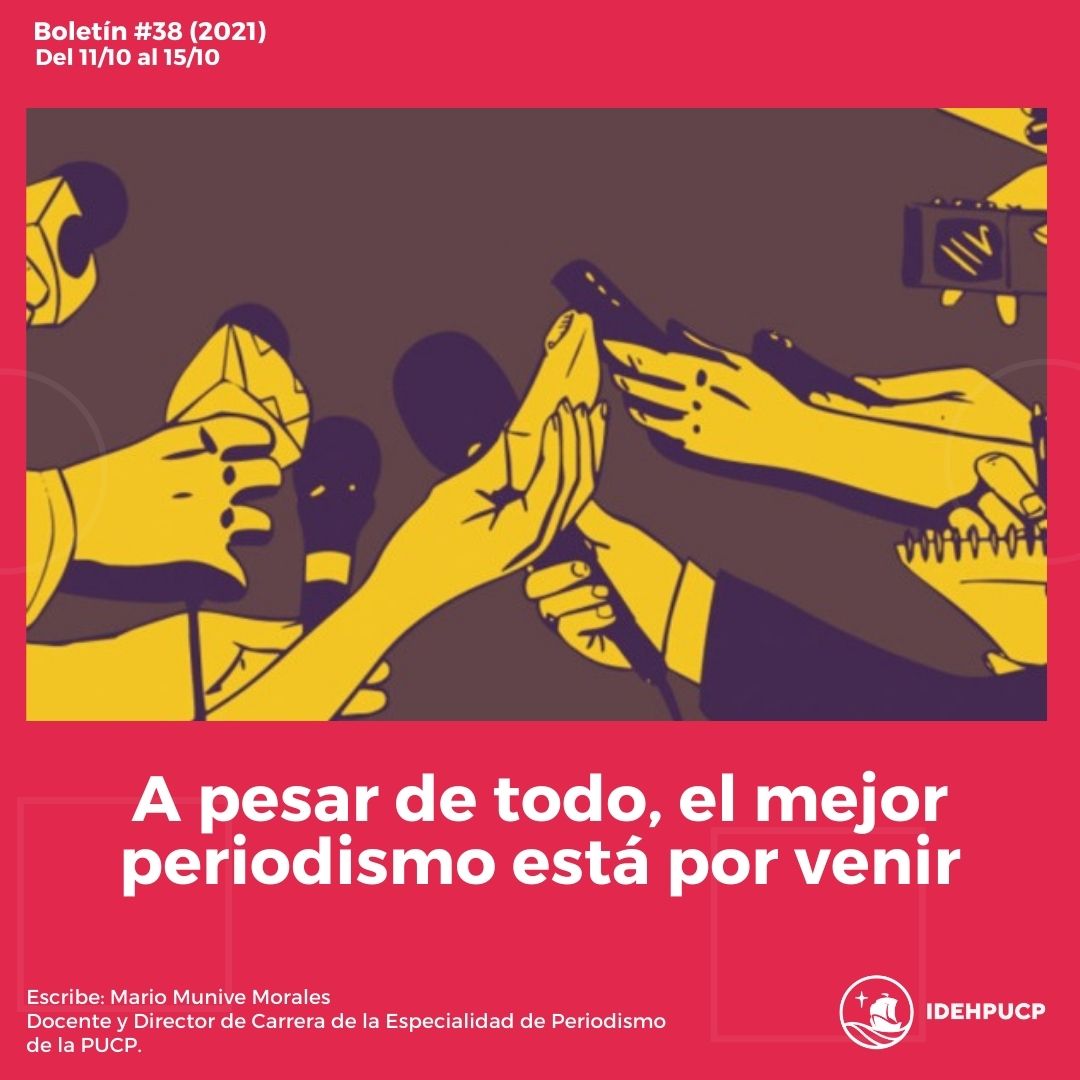 idehpucp's tweet photo. #OPINIÓN || Este artículo contempla el lento declive y descrédito de una industria que ha decidido confundir el periodismo con el rating, el entretenimiento y la desinformación. 
 
✔ Lee el artículo aquí: https://t.co/f7tpnAwe52 https://t.co/9DW95dUzfS