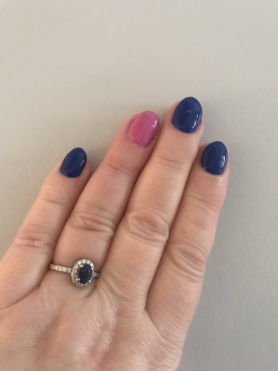 Got my nails done today, blue and pink in honour of #BabyLossAwarenessWeek #earlymiscarriage #MentalHealthAwareness