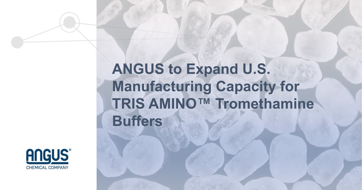 We're expanding our Sterlington manufacturing facility with plans to roughly double ANGUS' global TRIS AMINO buffer production capacity in late 2023. This latest capacity expansion highlights our commitment to supply chain continuity and supply security.  ow.ly/I4bi50Grust